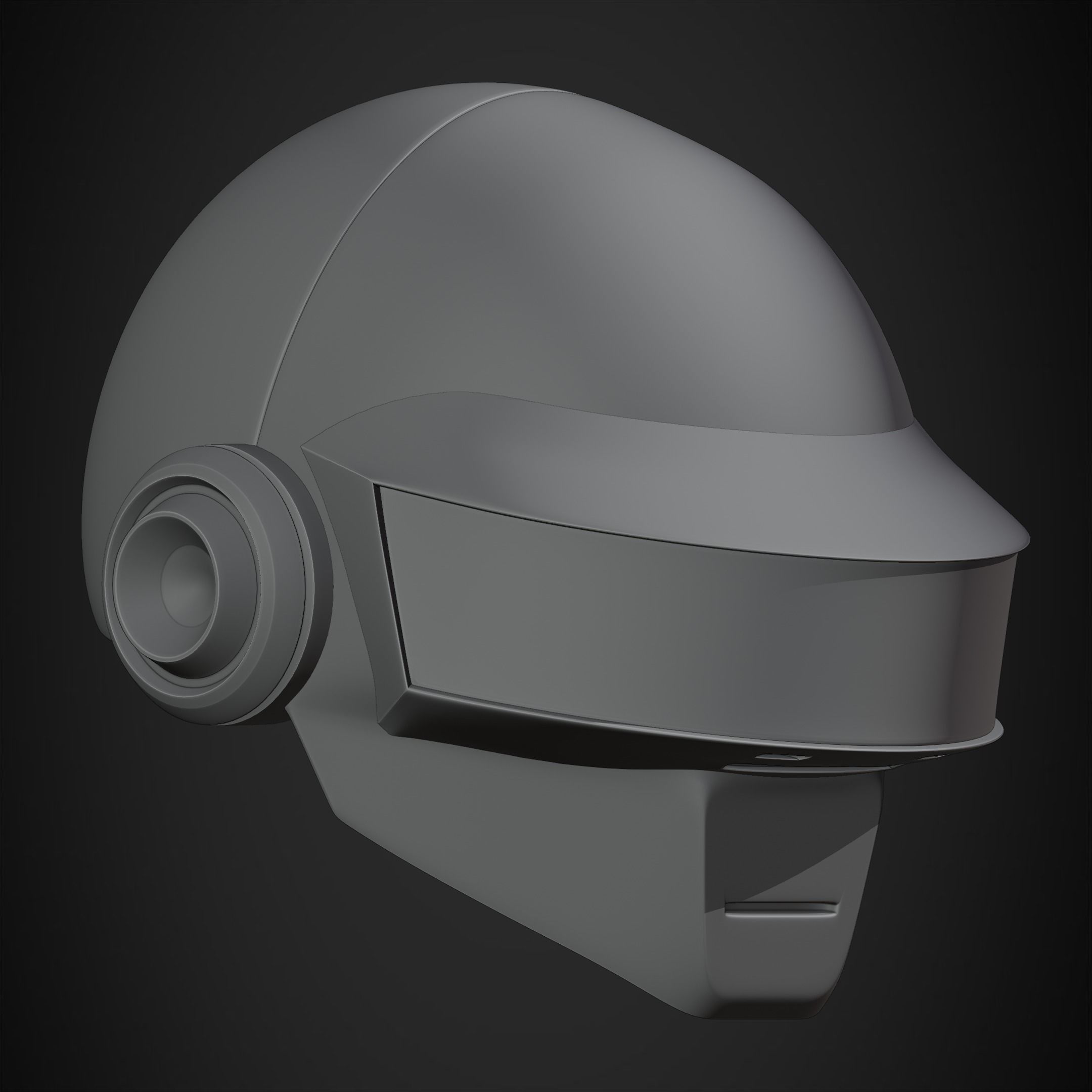 Daft Punk Thomas Bangalter Silver Helmet 3D print model_15