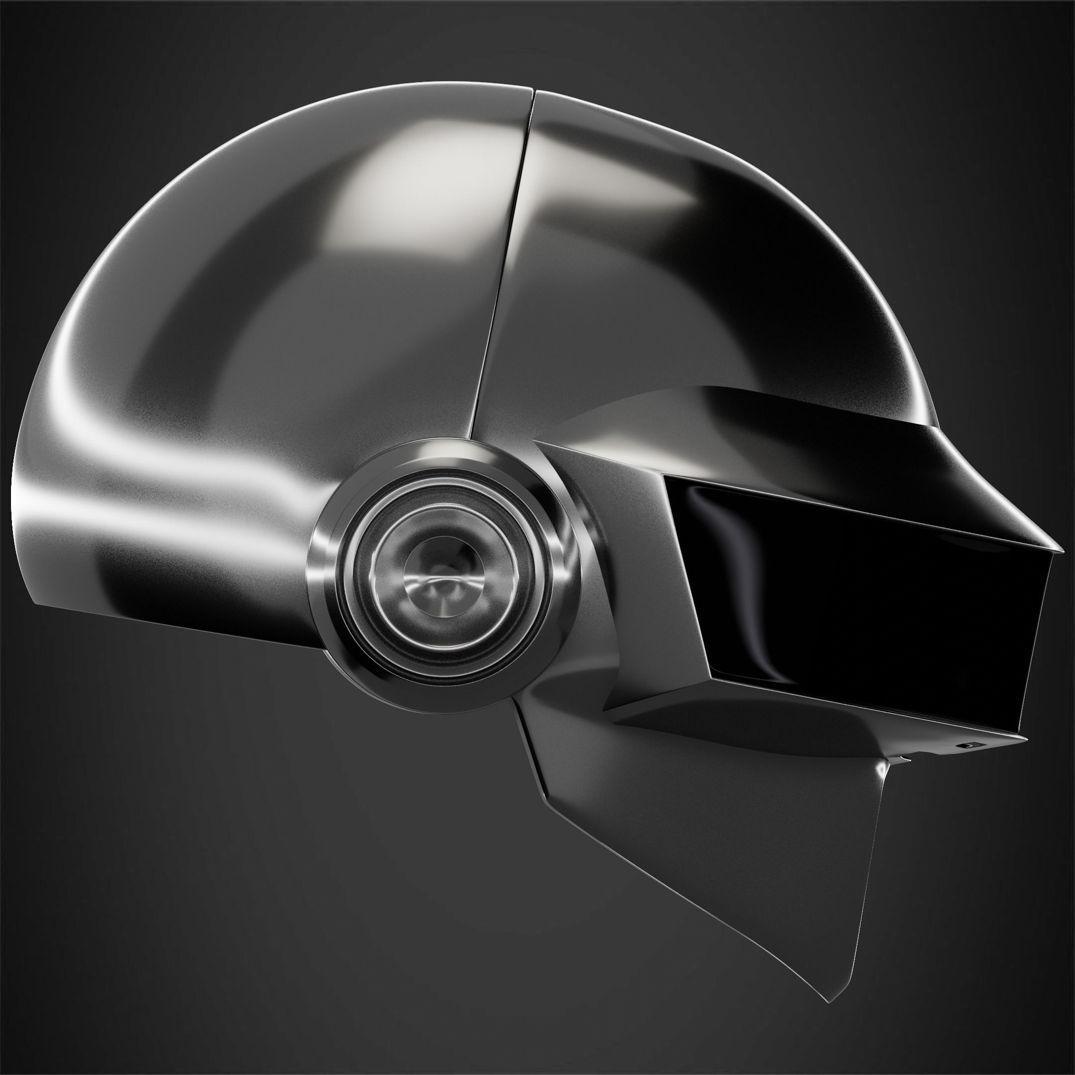 Daft Punk Thomas Bangalter Silver Helmet 3D print model_8