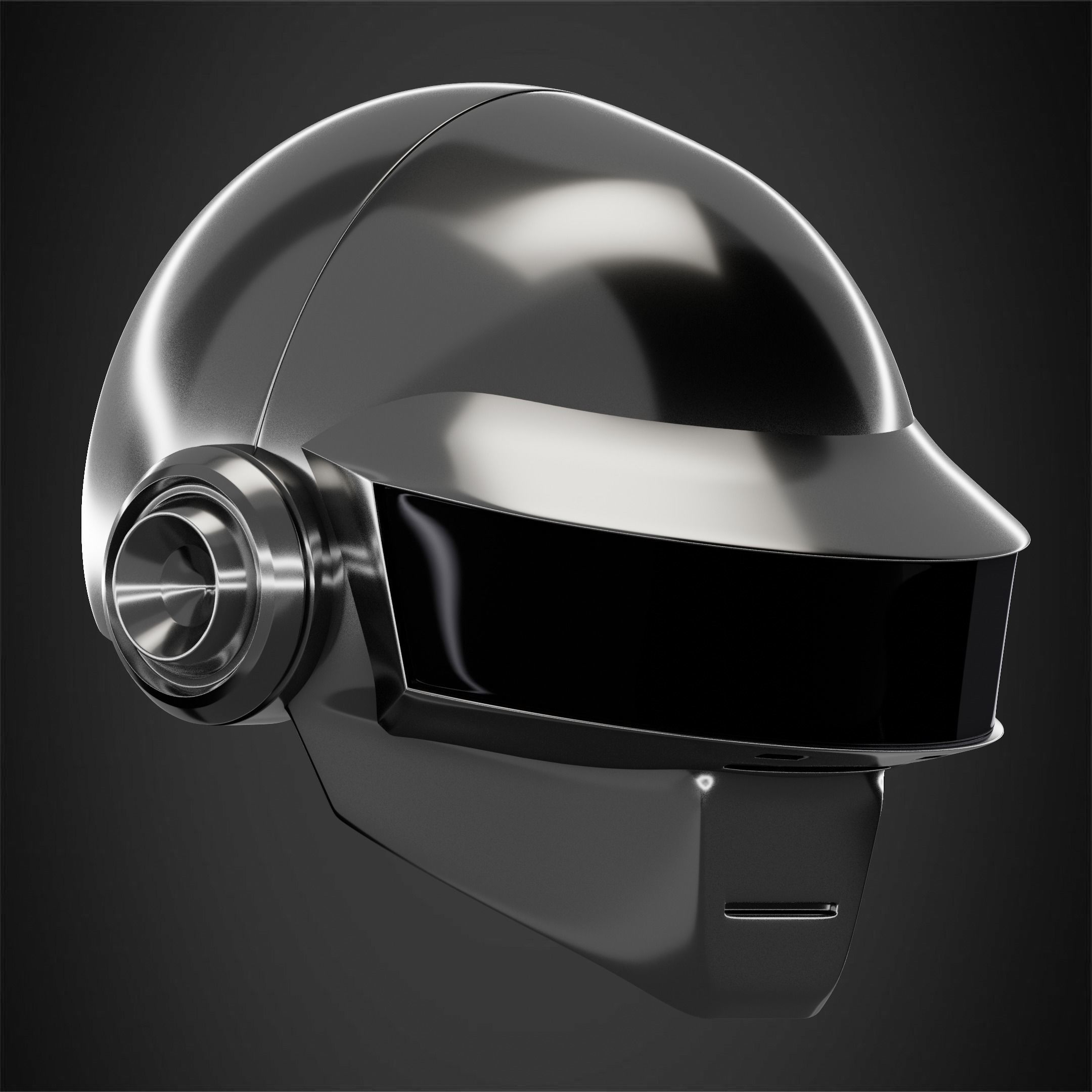 Daft Punk Thomas Bangalter Silver Helmet 3D print model_9