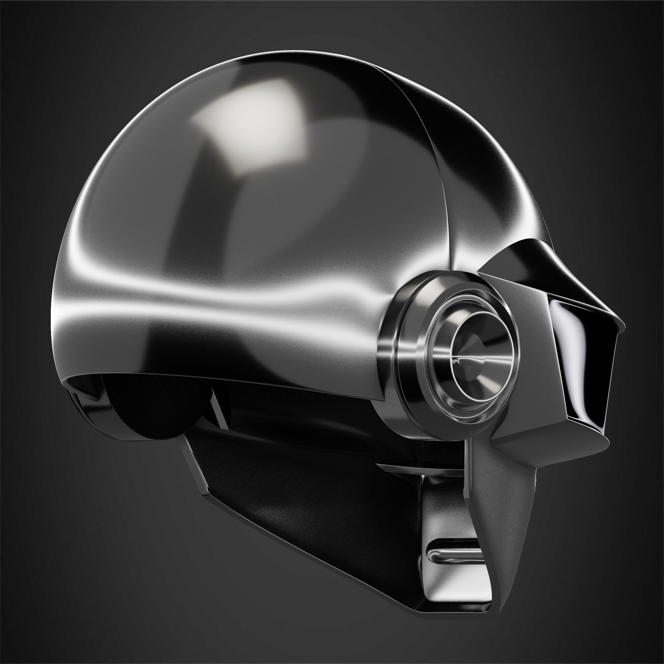 Daft Punk Thomas Bangalter Silver Helmet 3D print model_7
