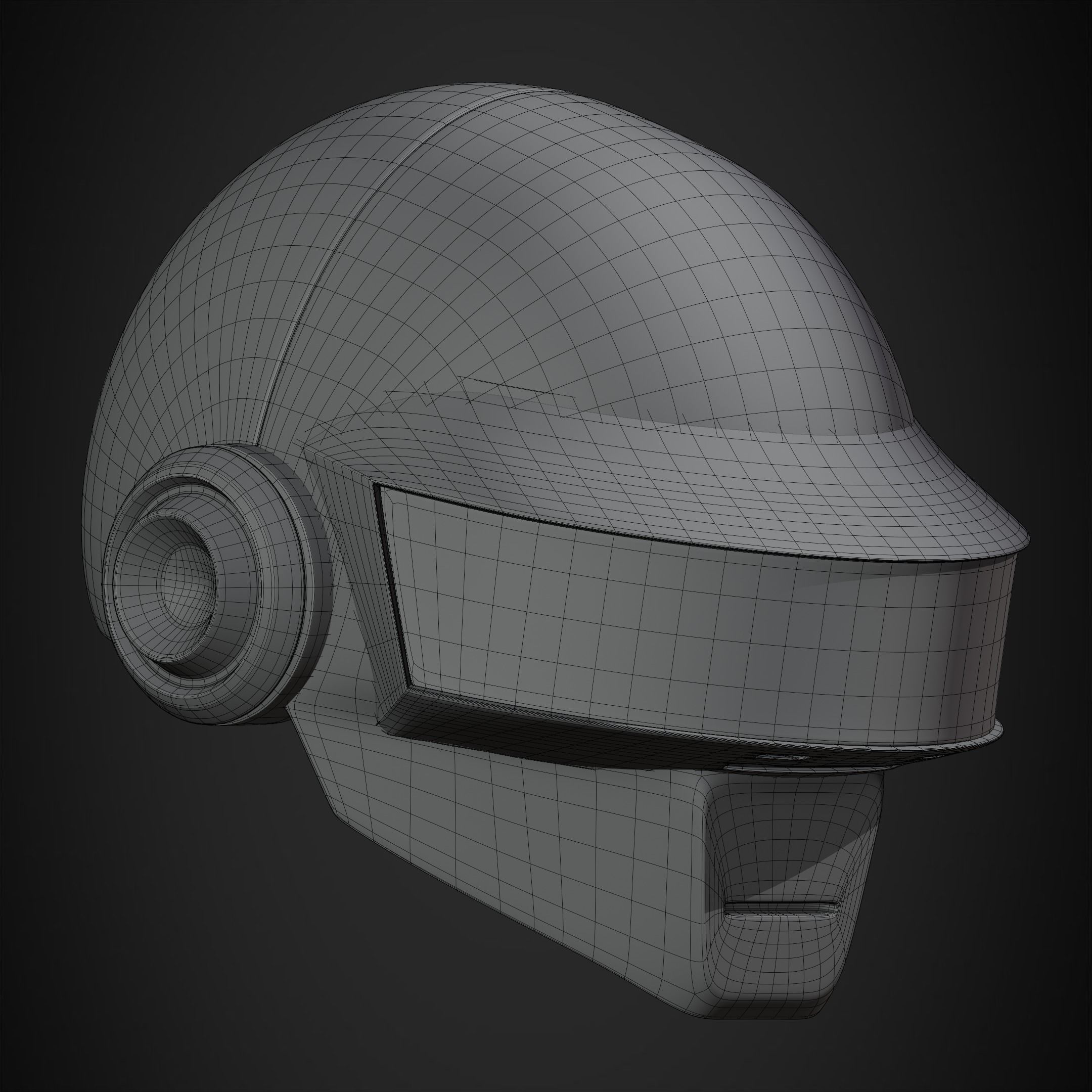 Daft Punk Thomas Bangalter Silver Helmet 3D print model_14