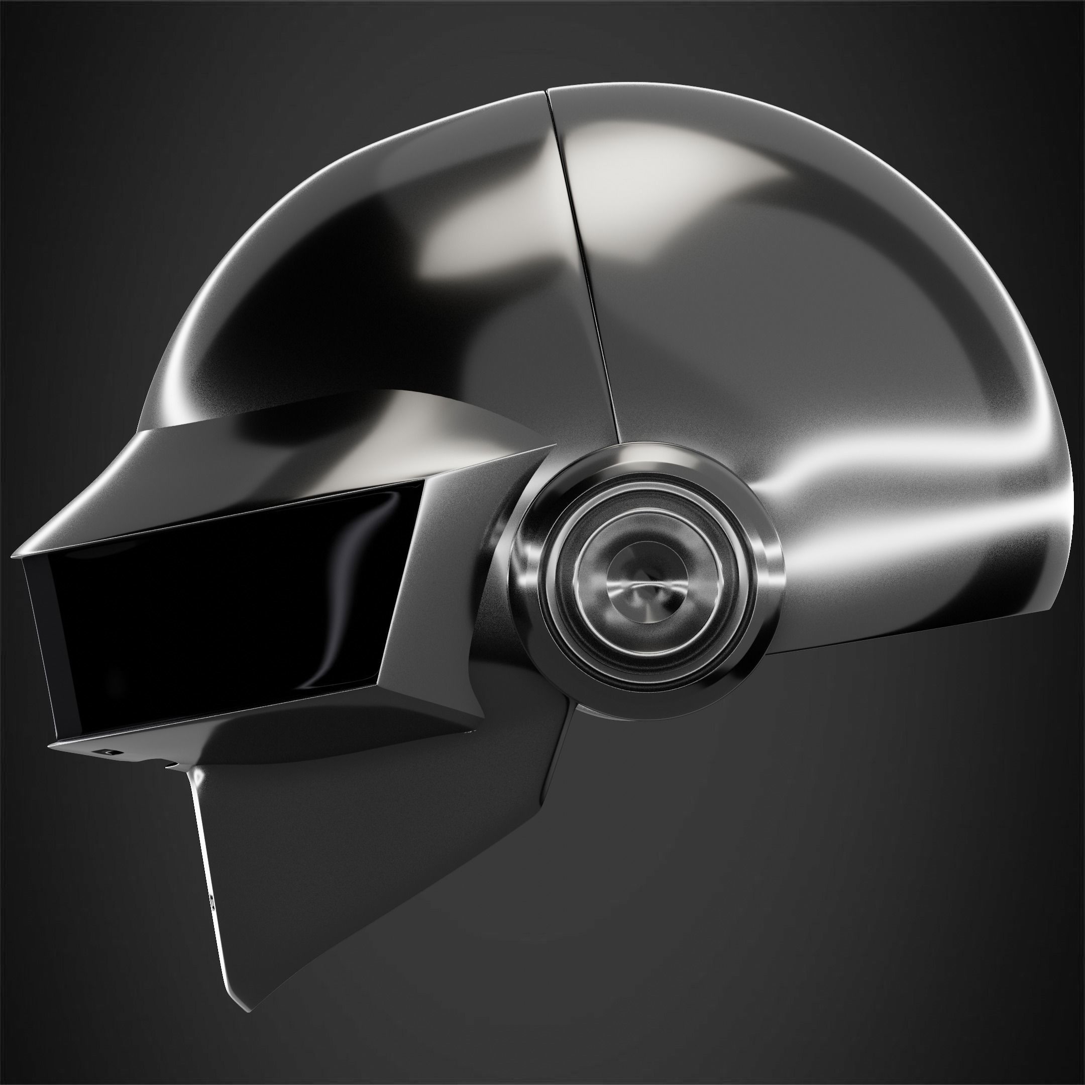 Daft Punk Thomas Bangalter Silver Helmet 3D print model_4