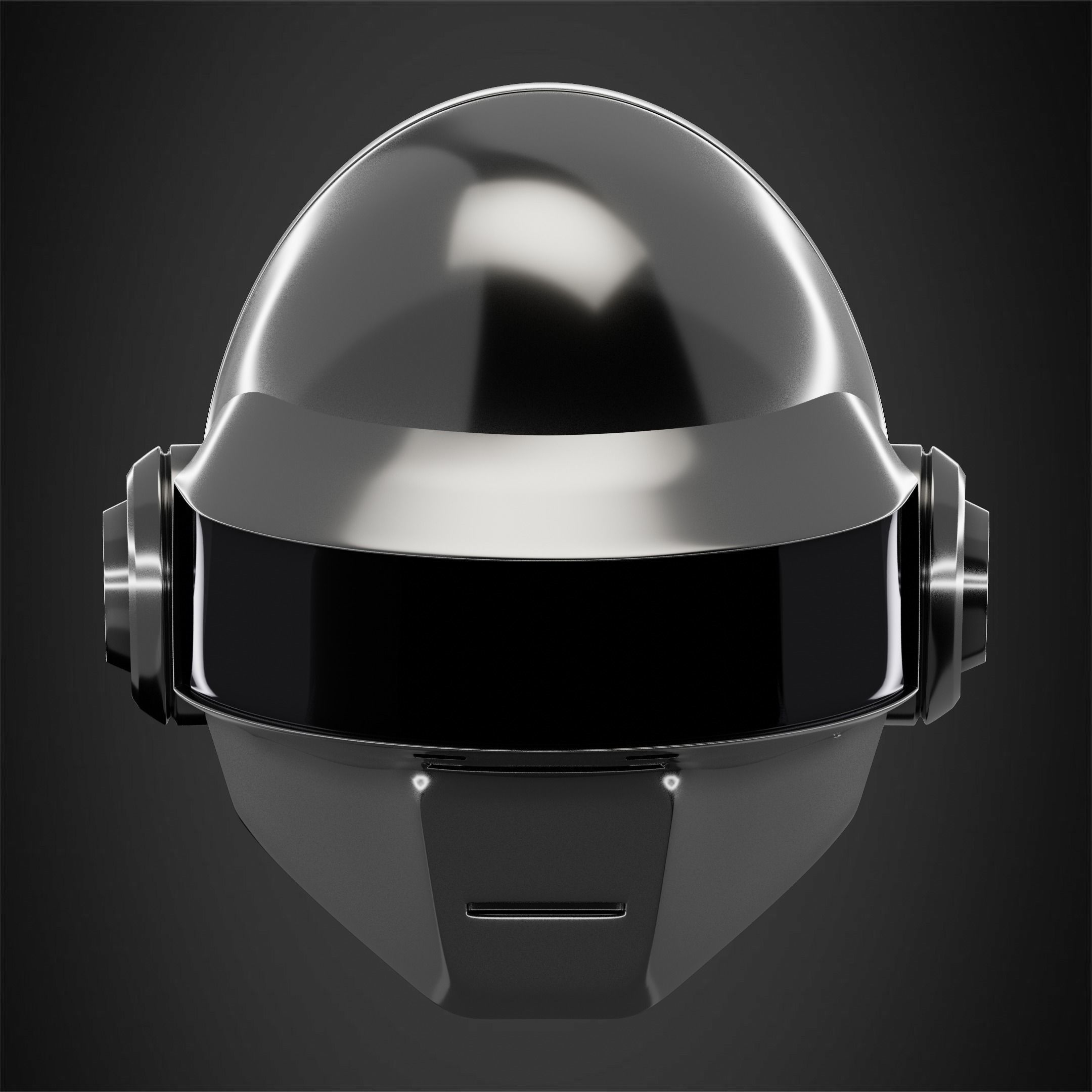 Daft Punk Thomas Bangalter Silver Helmet 3D print model_2