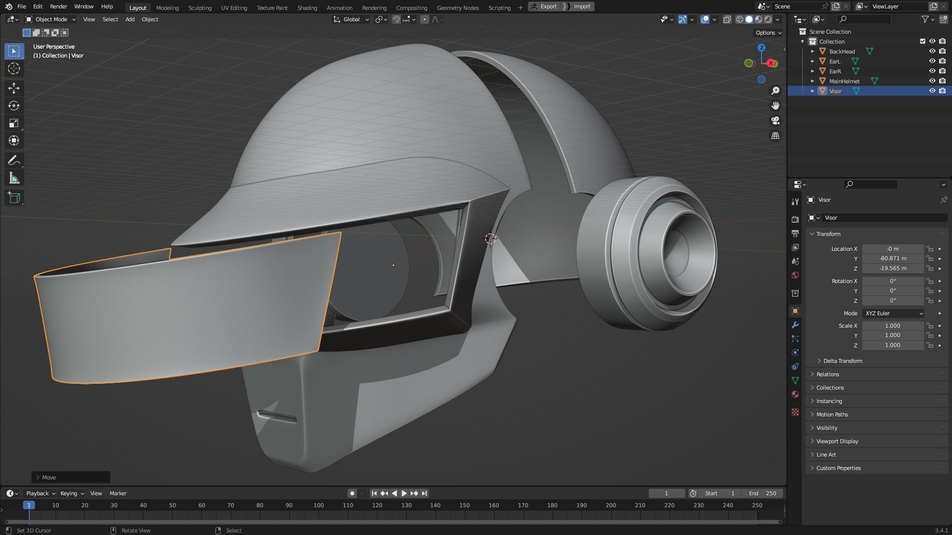 Daft Punk Thomas Bangalter Silver Helmet 3D print model_10