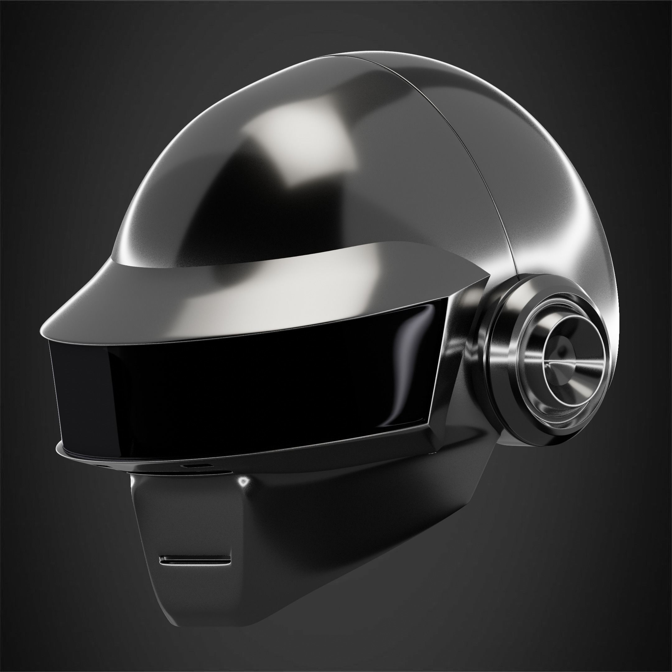 Daft Punk Thomas Bangalter Silver Helmet 3D print model_3