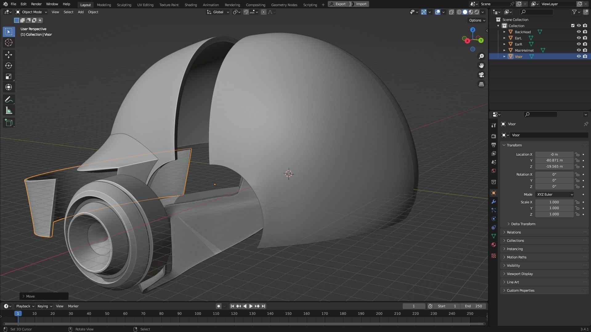 Daft Punk Thomas Bangalter Silver Helmet 3D print model_11