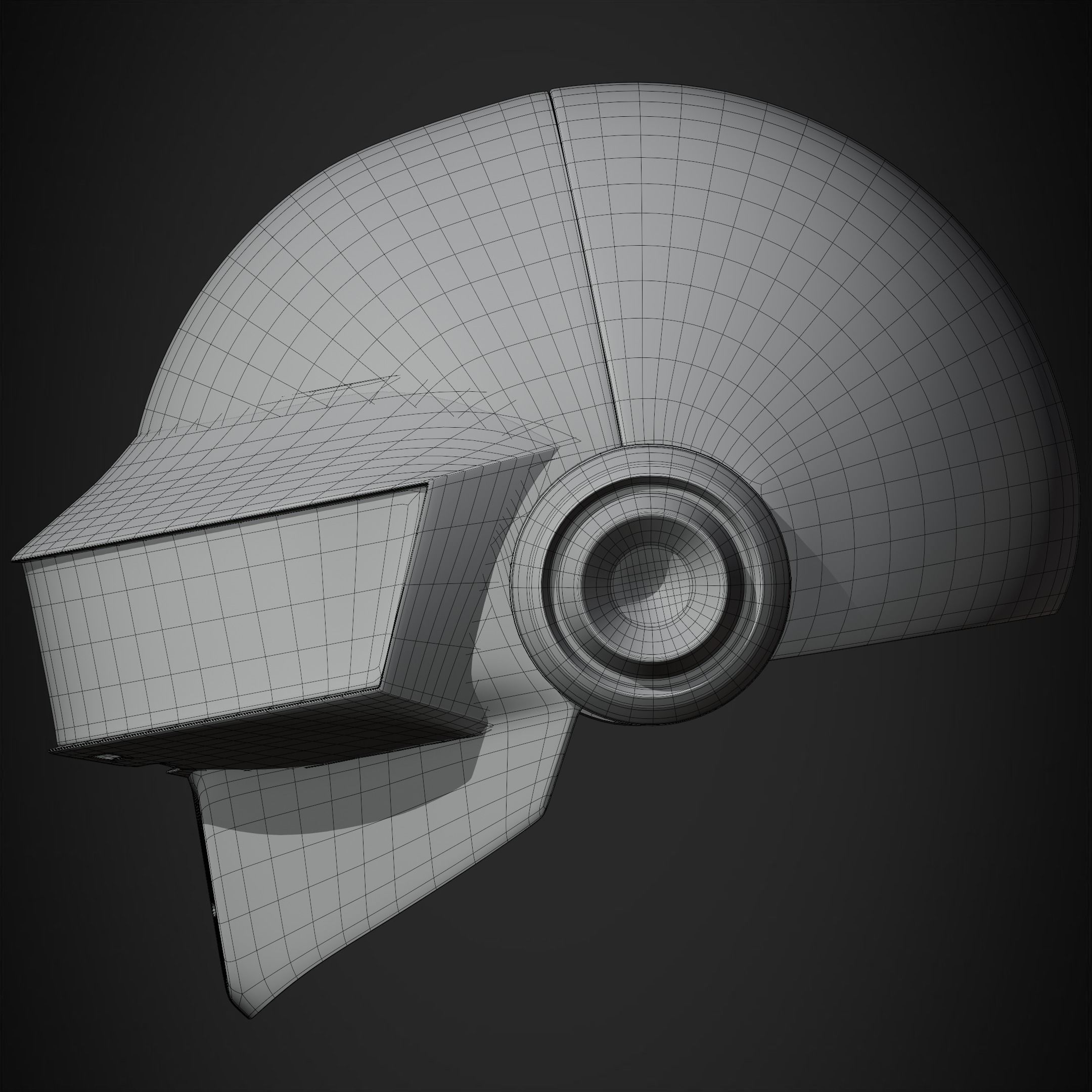 Daft Punk Thomas Bangalter Silver Helmet 3D print model_16