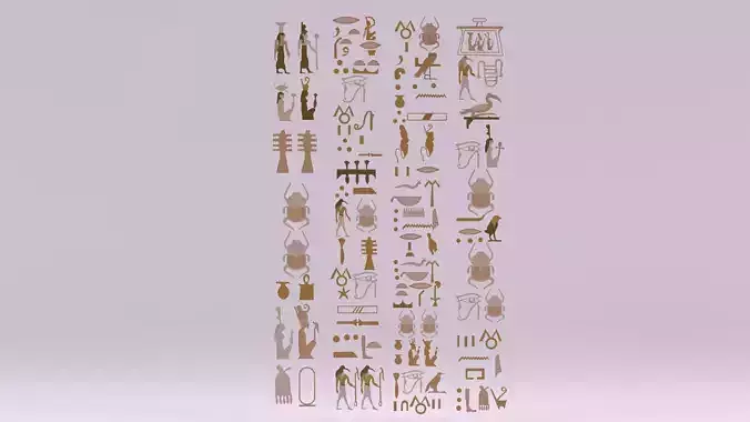 Egyptian Symbols - 009 Low-poly 3D model