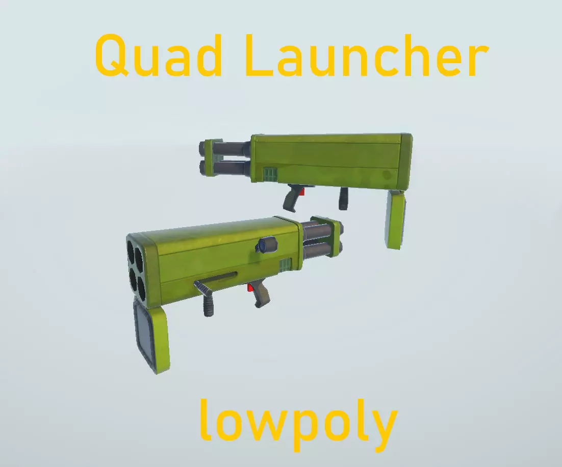 Stylized Quad launcher lowpoly 3d model Low-poly 3D model_0