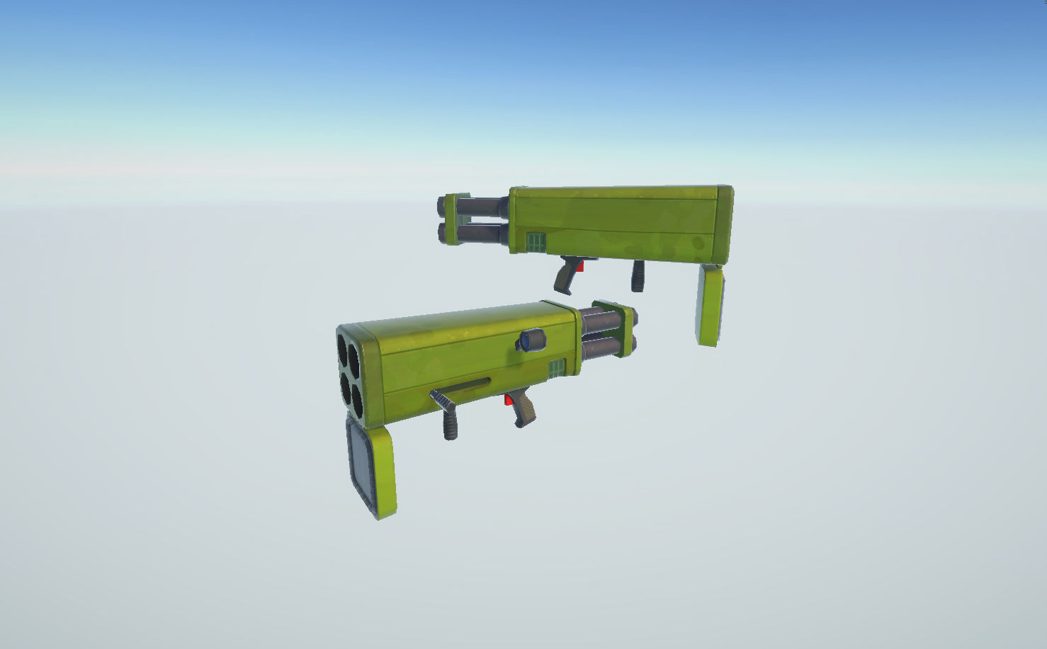 Stylized Quad launcher lowpoly 3d model Low-poly 3D model_1