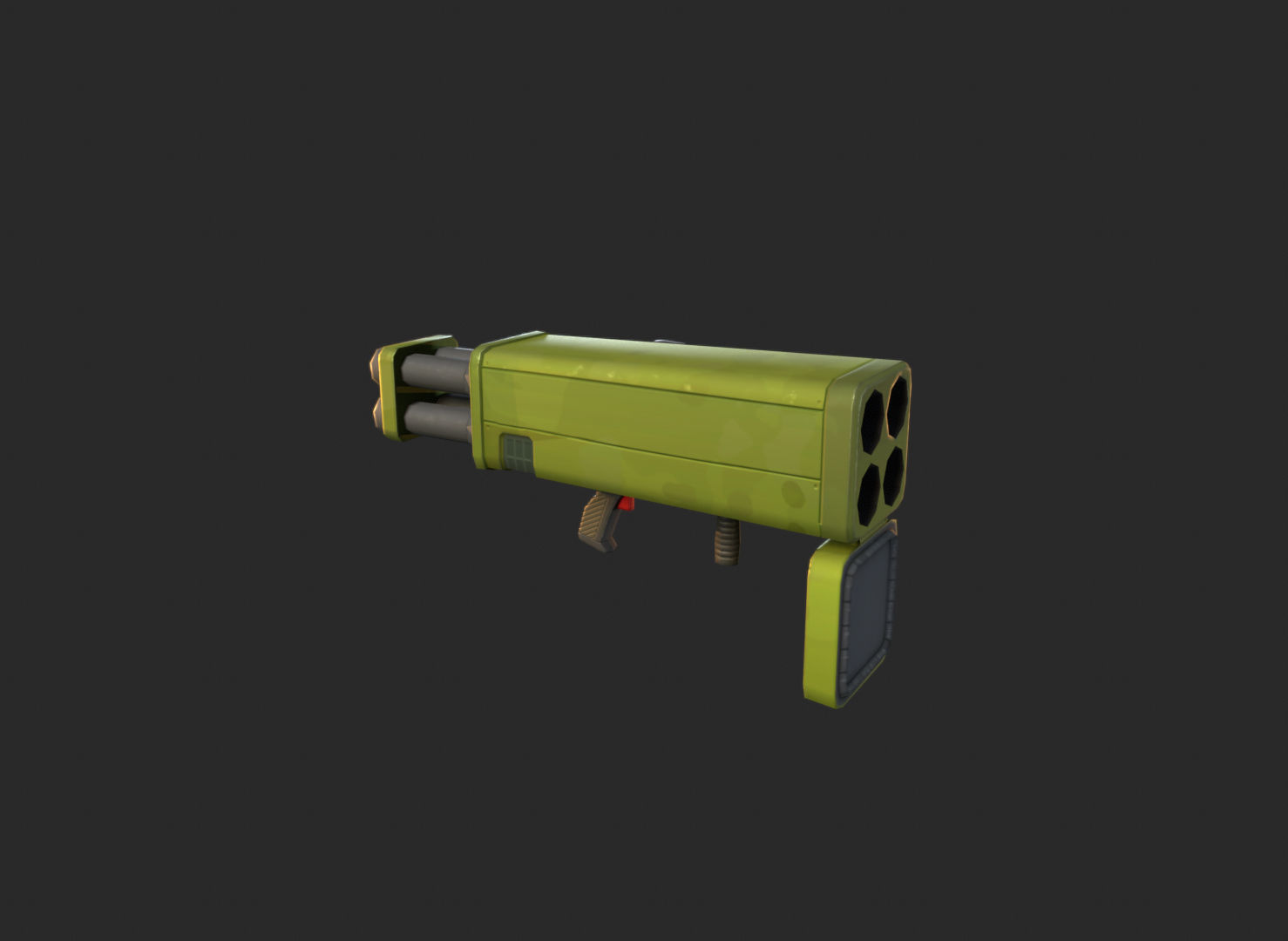 Stylized Quad launcher lowpoly 3d model Low-poly 3D model_3