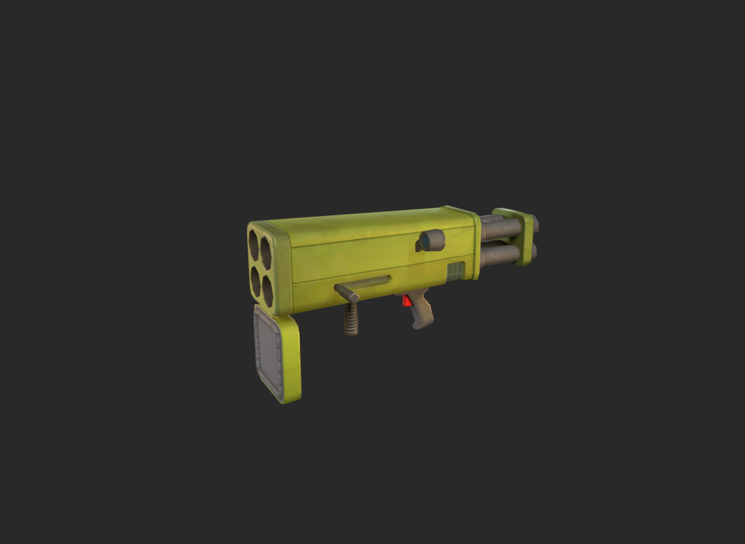 Stylized Quad launcher lowpoly 3d model Low-poly 3D model_2