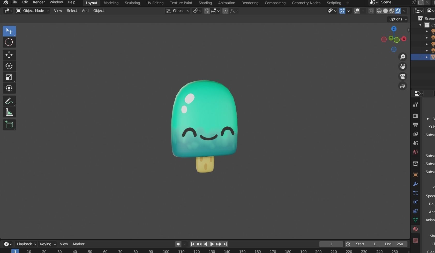 Icecream Boomerang fu Low-poly 3D model_7