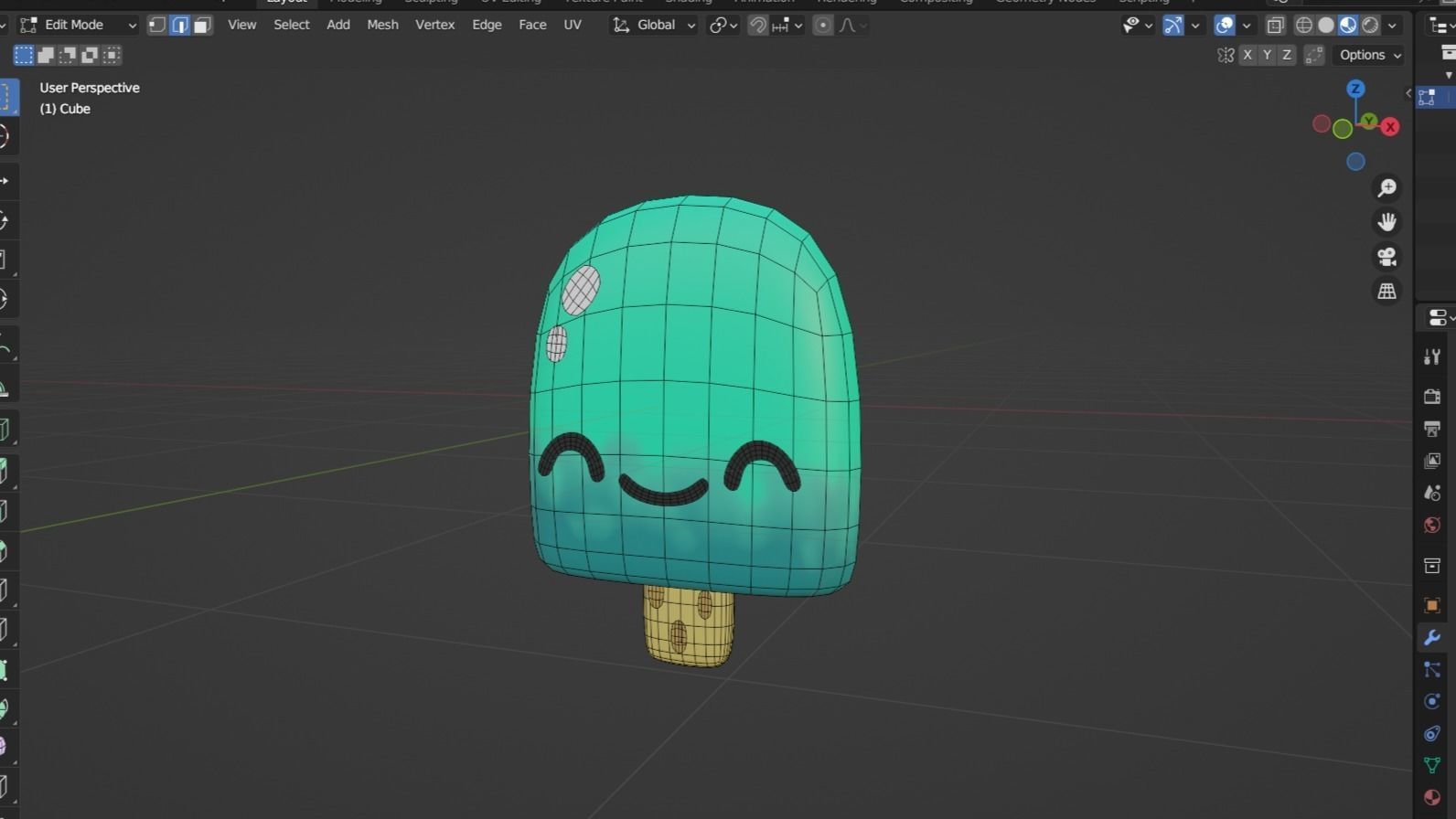 Icecream Boomerang fu Low-poly 3D model_1