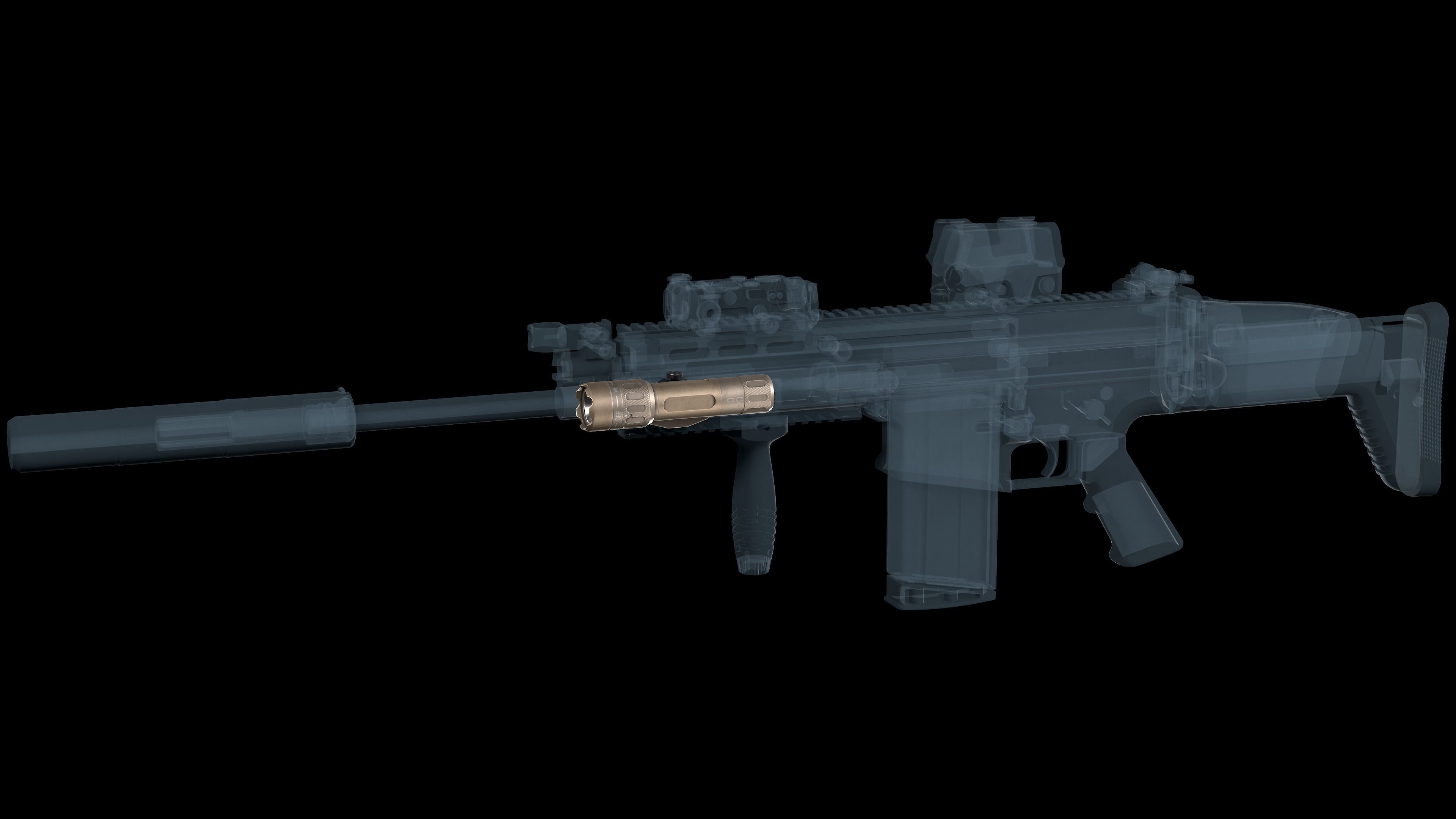 Insight WMX200 Tactical Weapon Light Low-poly 3D model_3