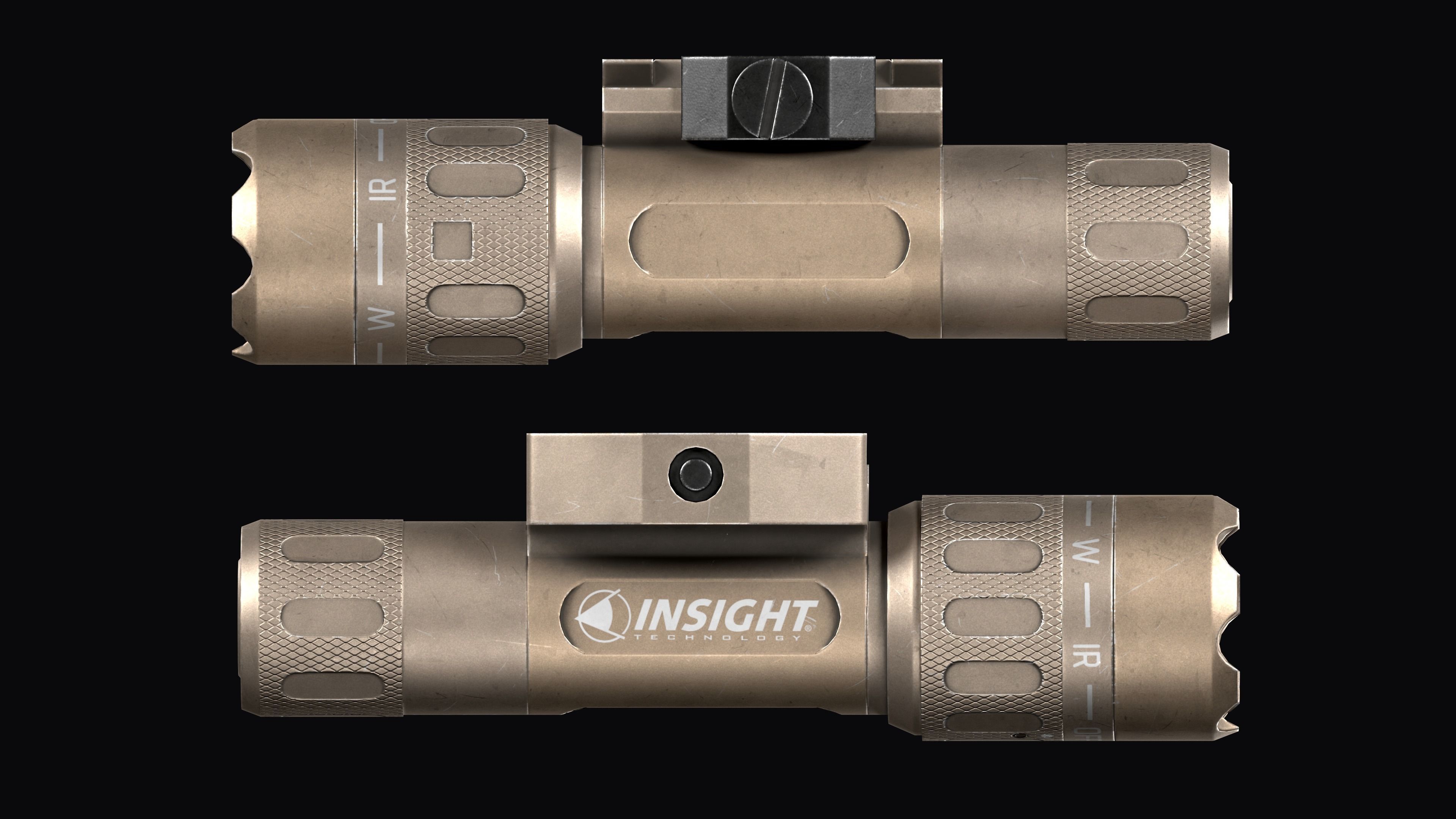 Insight WMX200 Tactical Weapon Light Low-poly 3D model_13