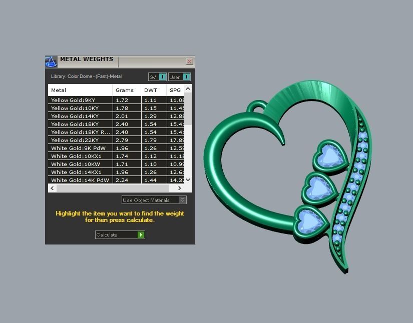 heart pendant 3D print model_4