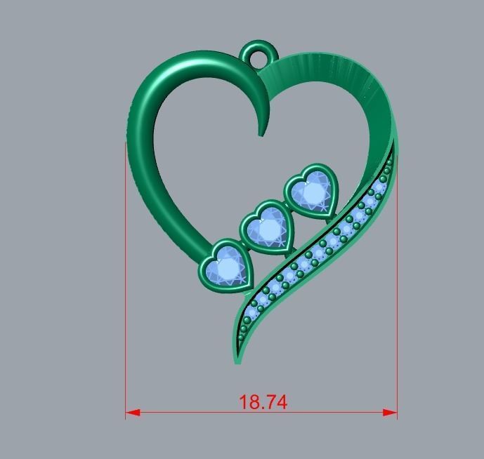 heart pendant 3D print model_7