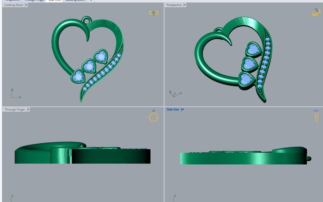 heart pendant 3D print model_3