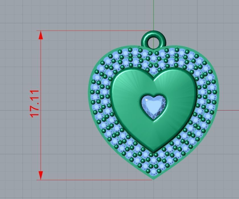 heart pendnat 3D print model_6
