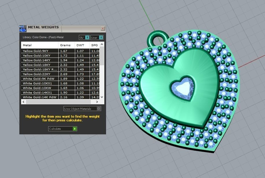 heart pendnat 3D print model_4