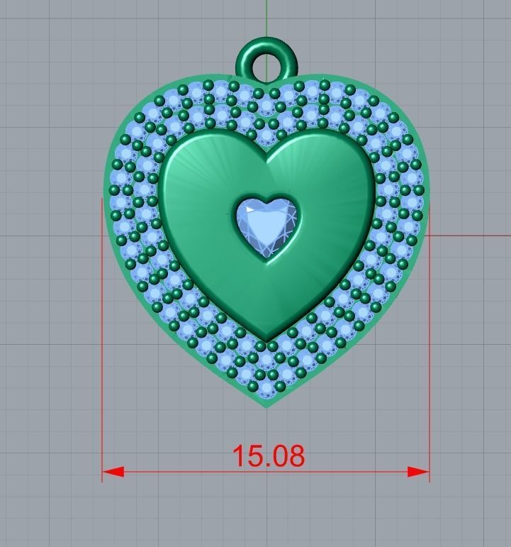 heart pendnat 3D print model_7