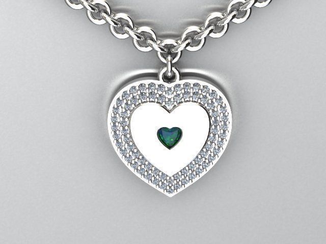 heart pendnat 3D print model_1