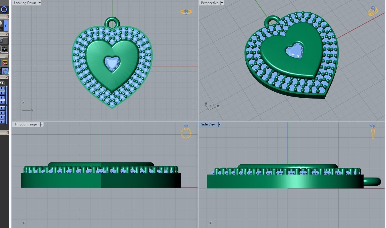 heart pendnat 3D print model_3