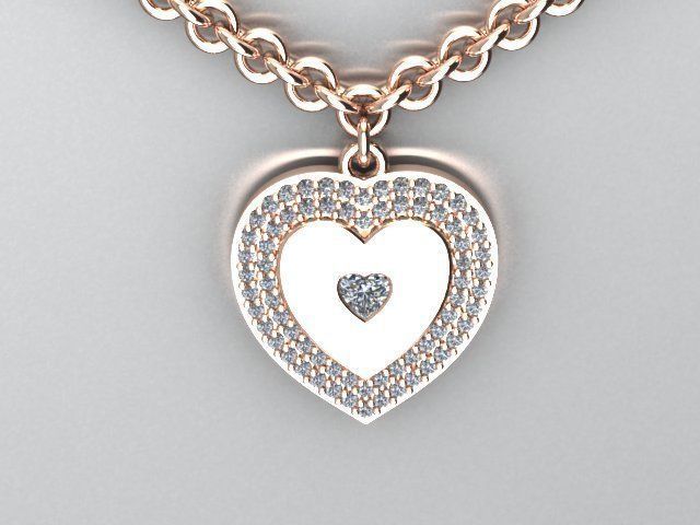 heart pendnat 3D print model_2