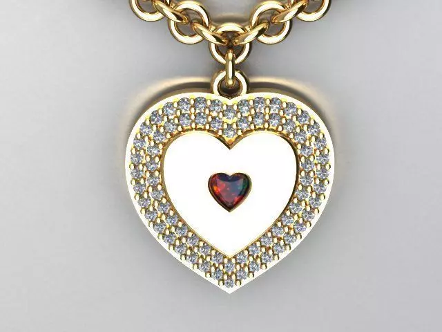 heart pendnat 3D print model_0