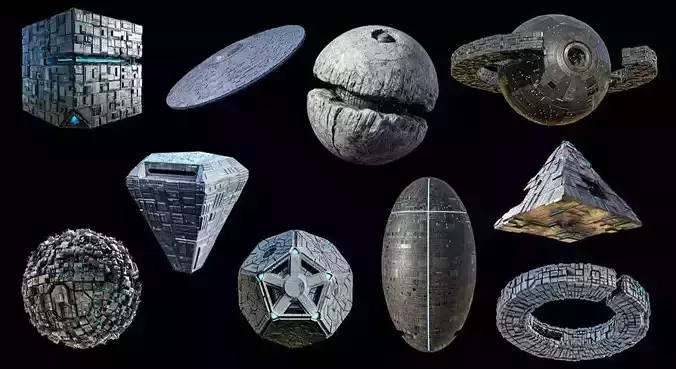 Spaceship Pack UE5 Low-poly 3D model