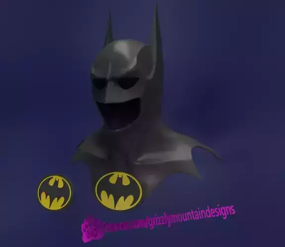 Batman Returns Cowl with removable emblem 3D model