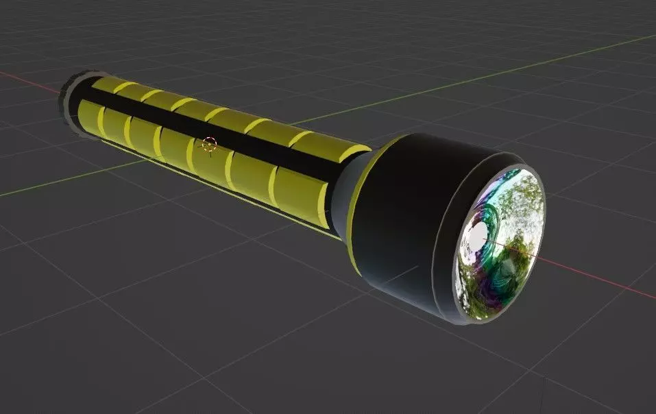 rubber grip flashlight Low-poly 3D model_0
