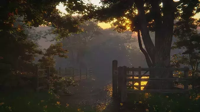 British Forest 3d Scene 3D model 2