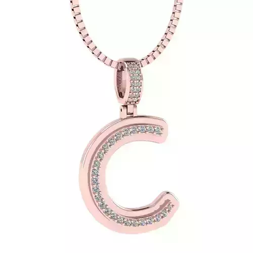 Alphabet Luxury pendant C 3D print model