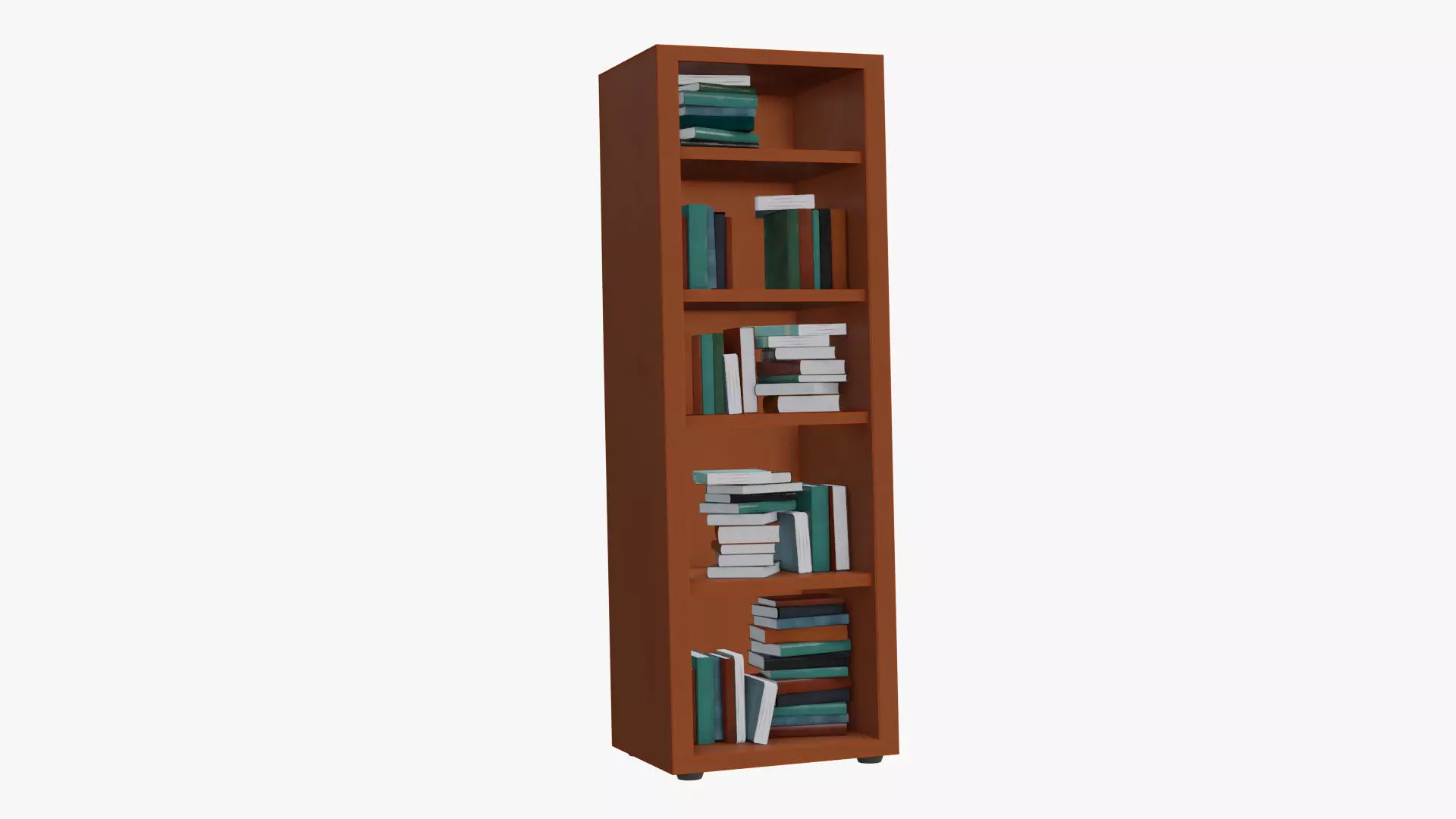cartoon Closet with books Low-poly 3D model_0