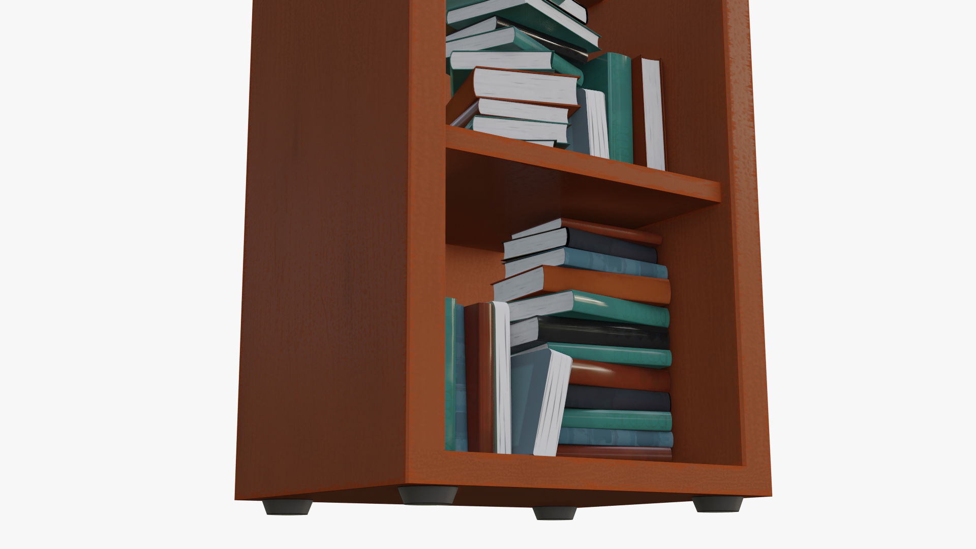 cartoon Closet with books Low-poly 3D model_9