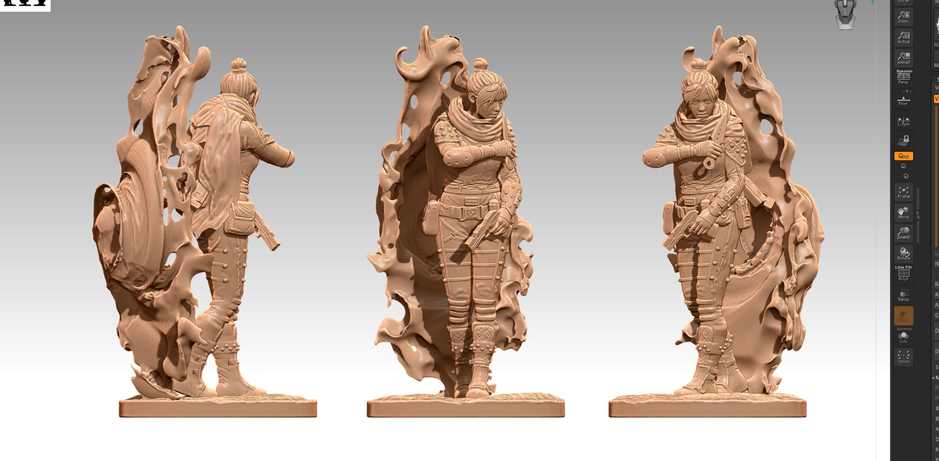 Apex Legends Wraith 3D print OBJ STL 3D print model_2