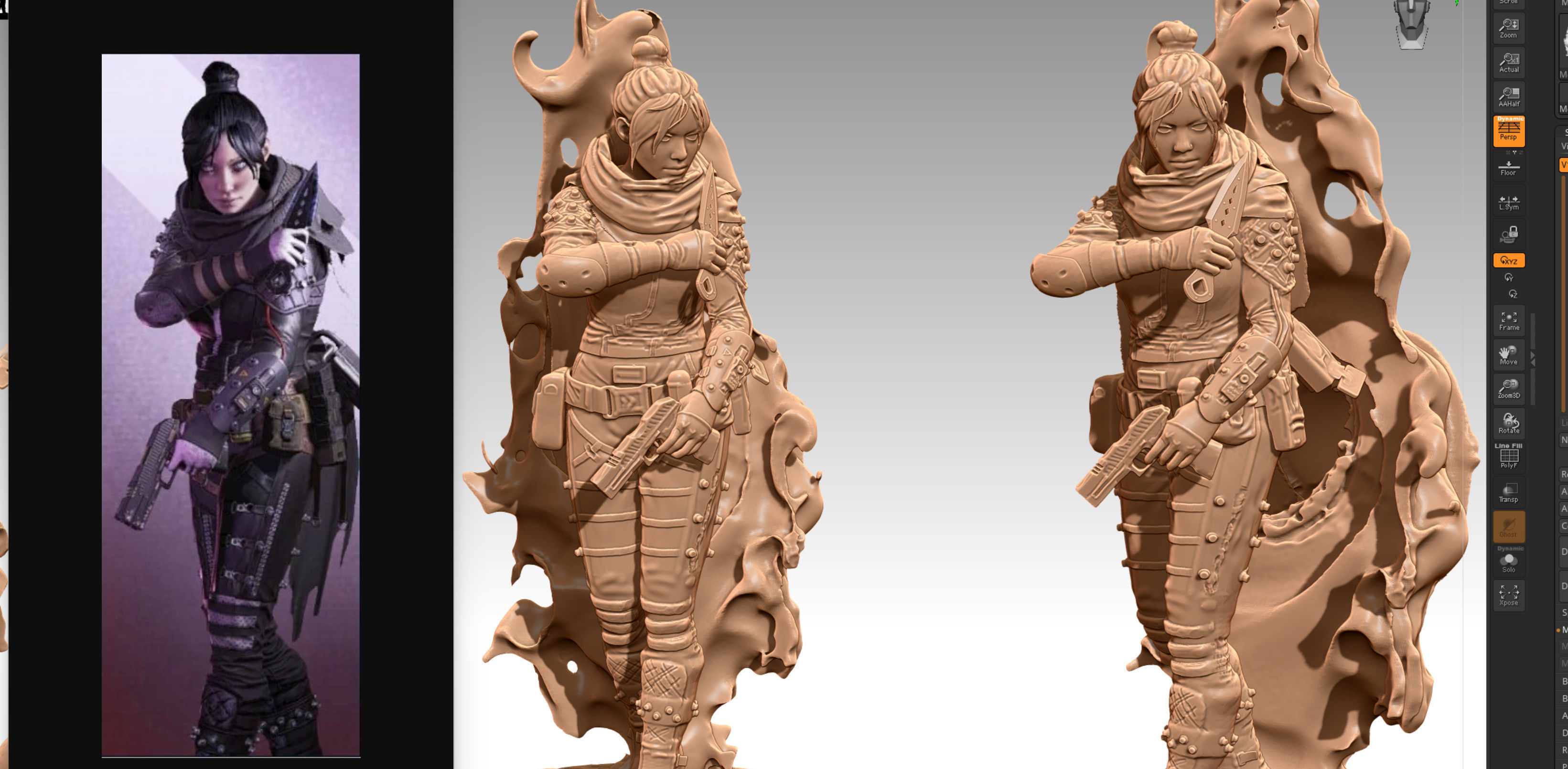 Apex Legends Wraith 3D print OBJ STL 3D print model_1