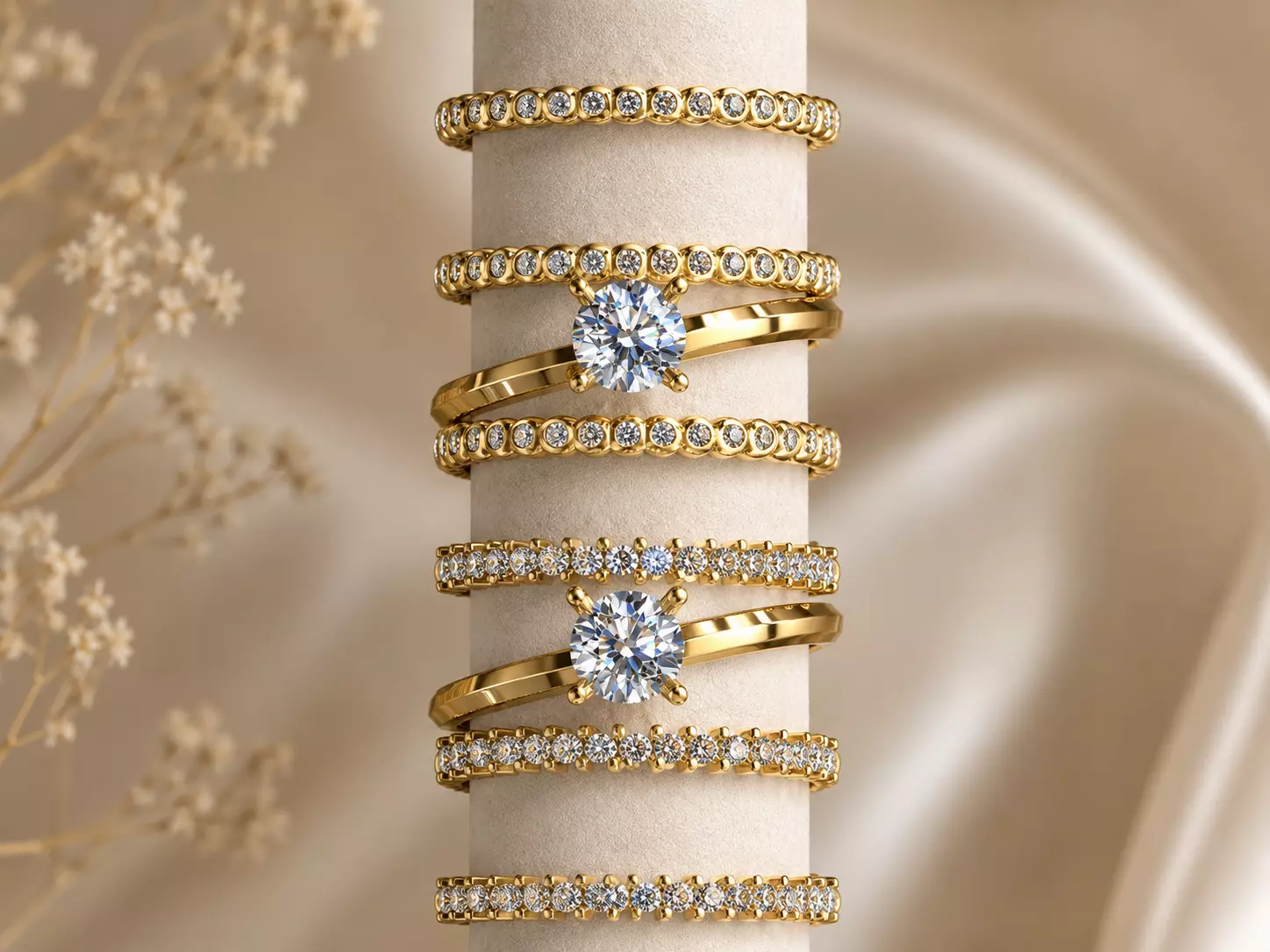 4 type-solitaire-ring-wedding-engagement- 3D print model