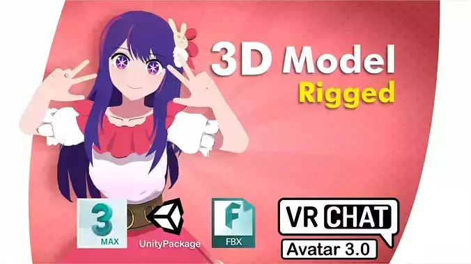 Oshi no Ko Hoshino Ai VRChat Avatar 3D model