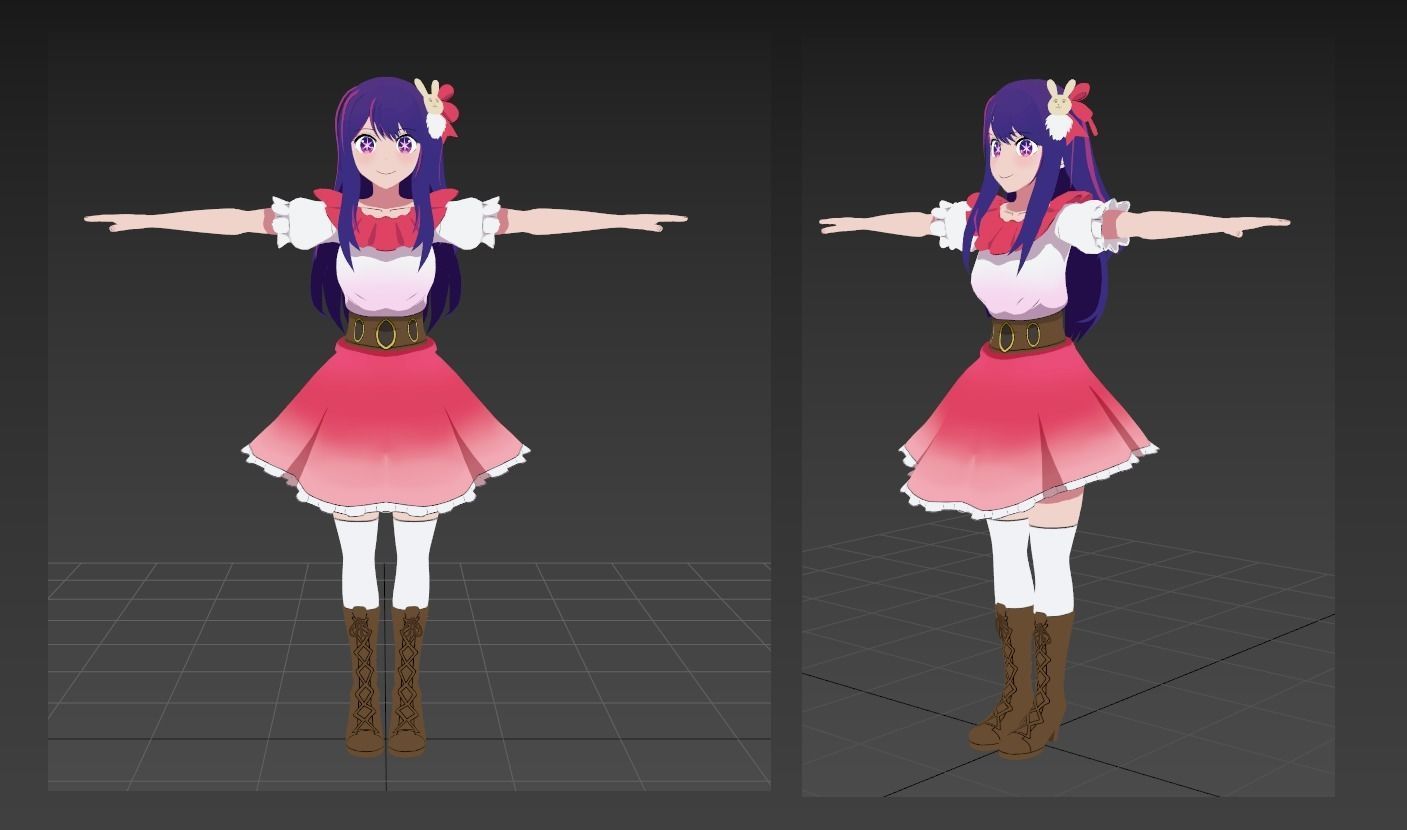 Oshi no Ko Hoshino Ai VRChat Avatar 3D model_1