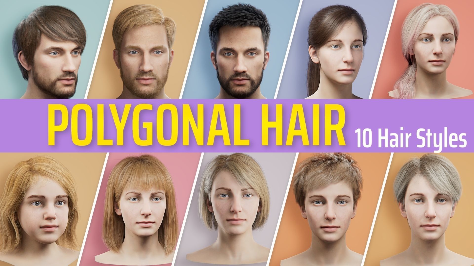 10 Hair Card Hairstyles VFX Grace 3D model | CGTrader