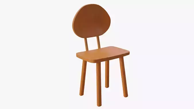 Cartoon brown wooden chair