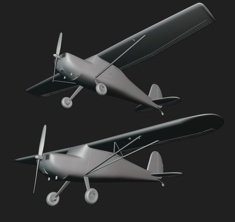 Cessna 140 in two wing versions 3D print model_3