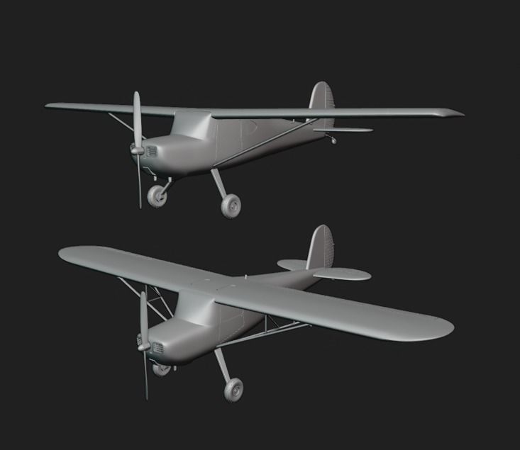 Cessna 140 in two wing versions 3D print model_2