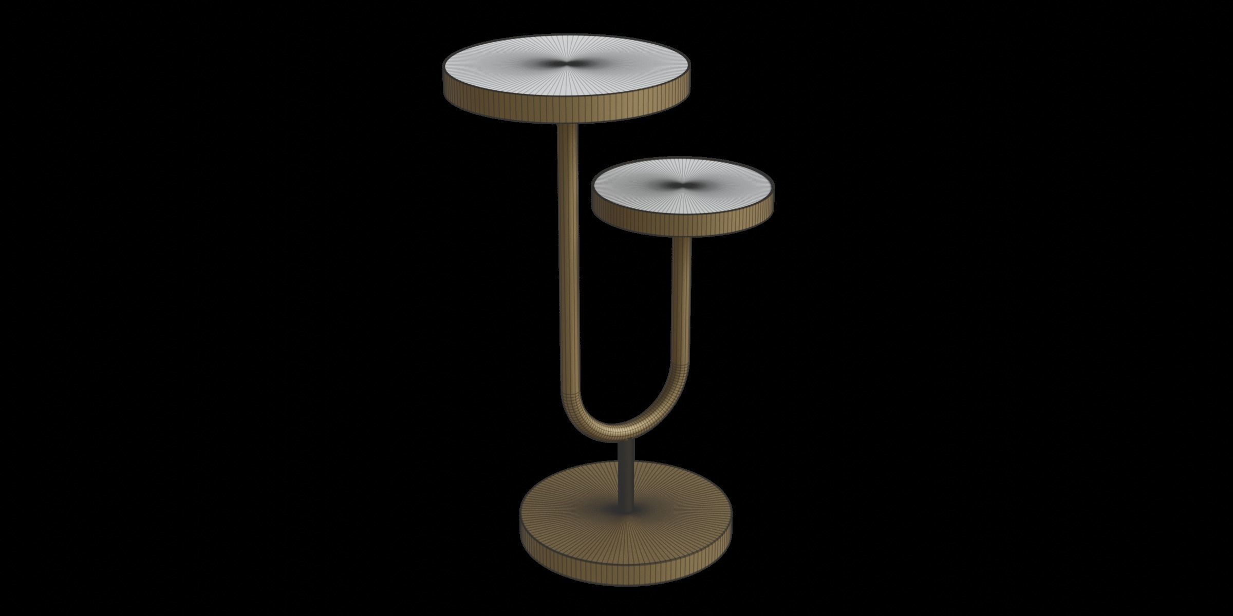 High-Low End Table Low-poly 3D model_3