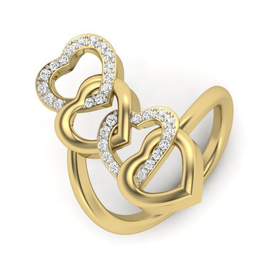 heart rings collection 3D print model_7