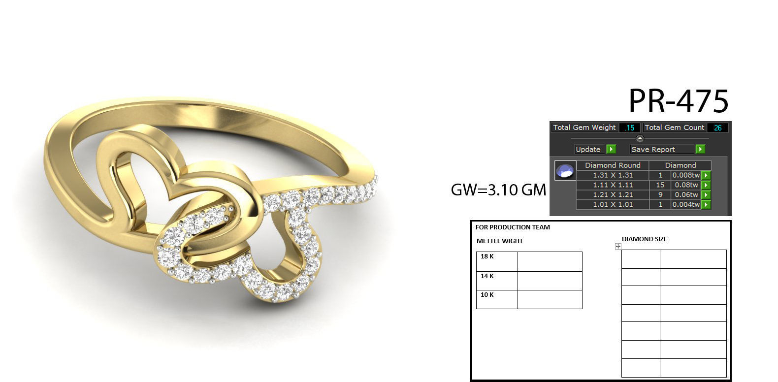 heart rings collection 3D print model_14