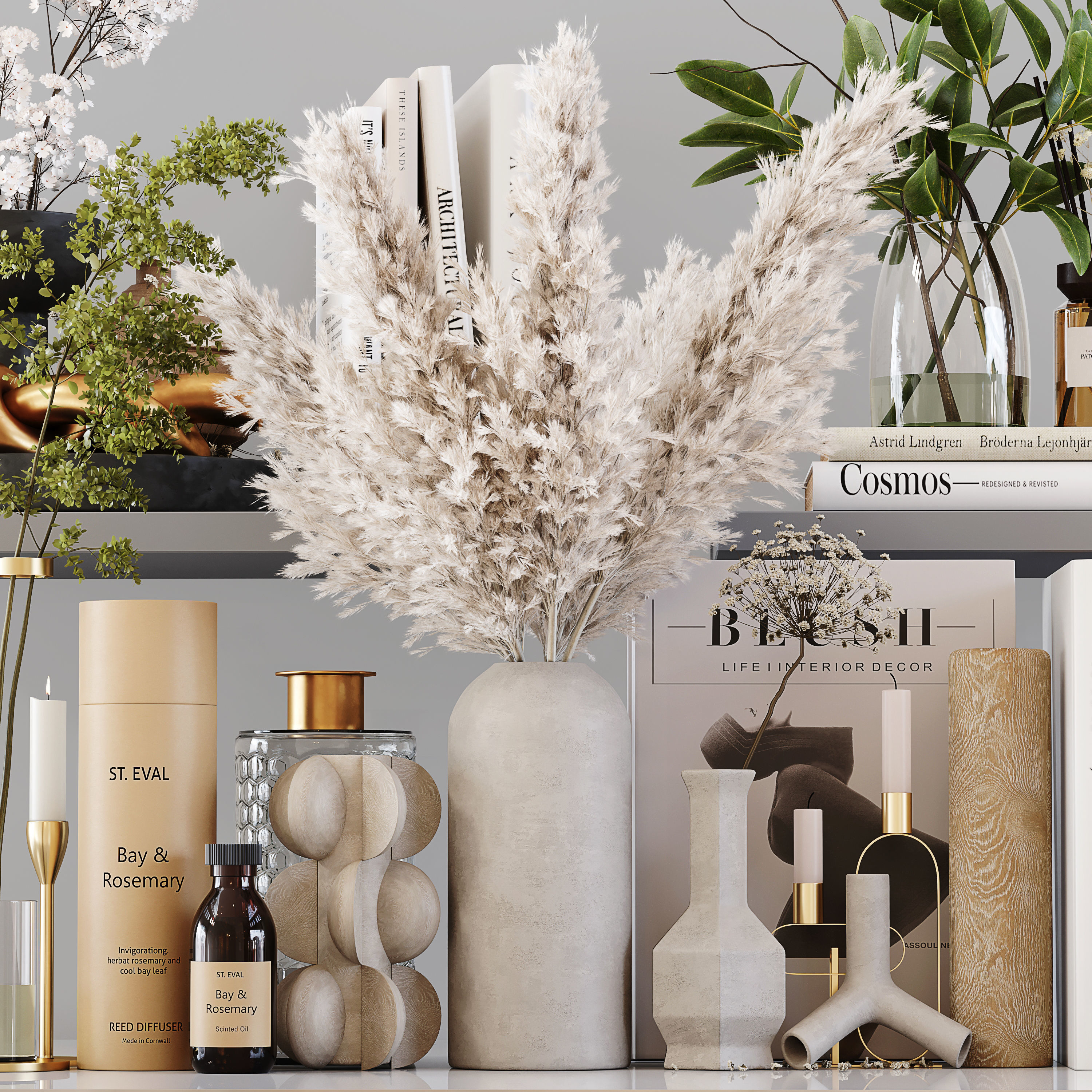 Decorative Set 159 Low-poly 3D model_7